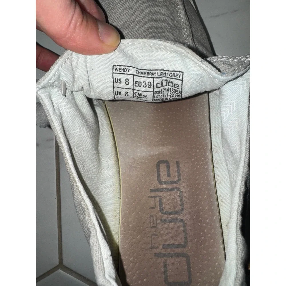 Hey Dude Wendy Chambray Braid Gray Women's Slip On Shoes‎ Size 8
